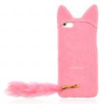 Pink Fluffy Cat with Tail Case for iPhone 4/ 4S