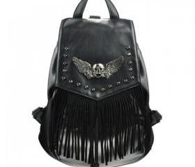 Skull Head and Wings Backpack