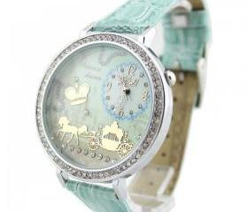 Mint Green Polymer Clay Carriage Watch