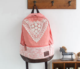 Cute Lace Canvas Backpacks for Women