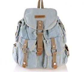 Light Blue Jeans Street Backpack