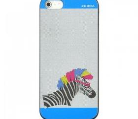 Blue Zebra Print Case for iPhone 5 