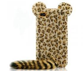 Cute Leopard Print iPhone 4 / 4s Case with Panther Tail