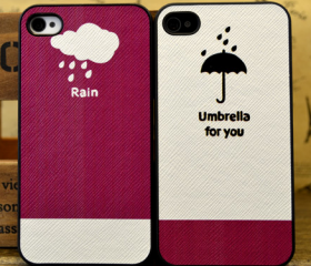 Cute Rain-Umbrella for you iPhone Case for Couple