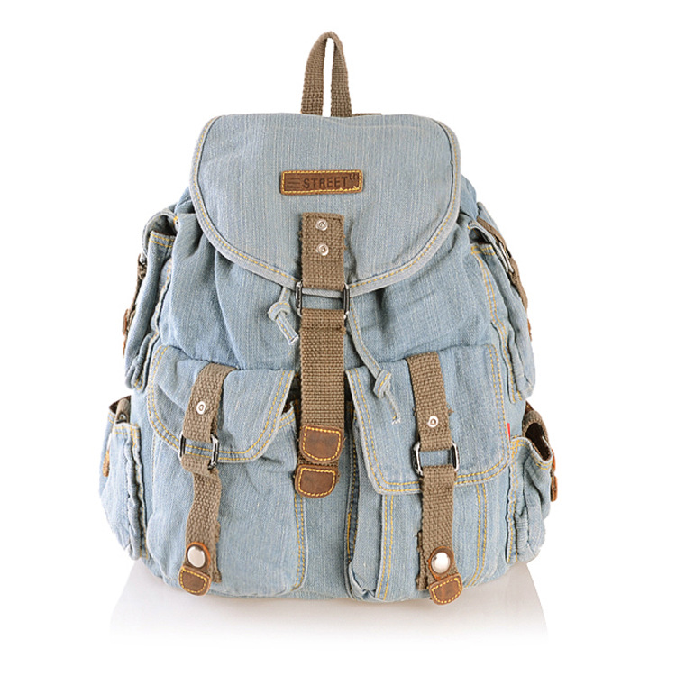 Light Blue Jeans Denim Backpack on Luulla