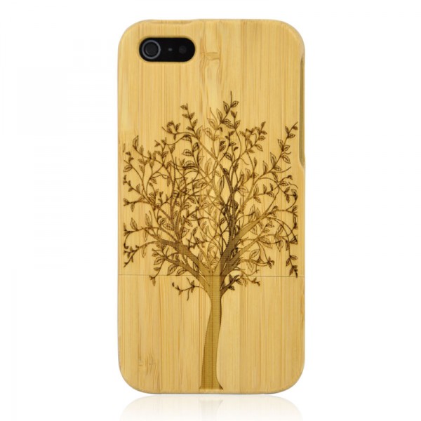 Hand Carved Bamboo Case For IPhone 5 Tree on Luulla