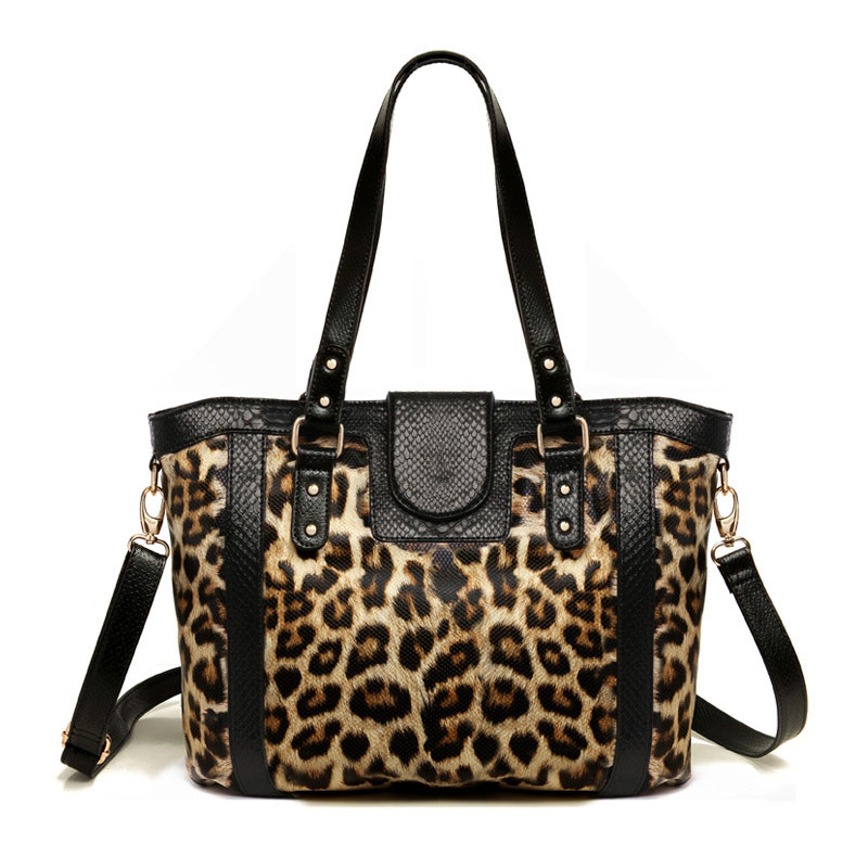 fluffy leopard print bag